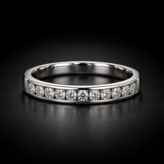 Women's Channel-Set Diamond Wedding Band in Platinum