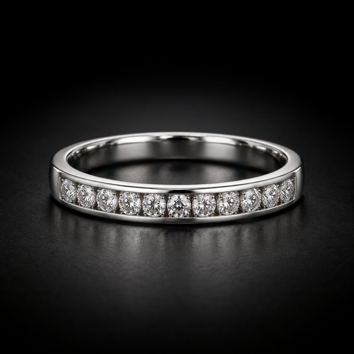 Women's Channel-Set Diamond Wedding Band in Platinum