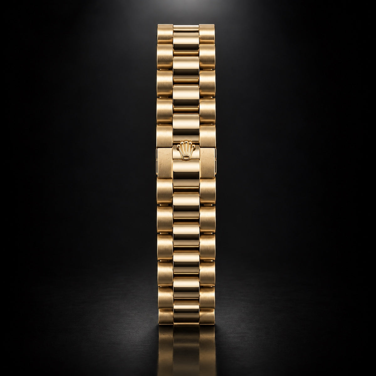 Yellow gold Rolex President standalone bracelet with concealed Crownclasp