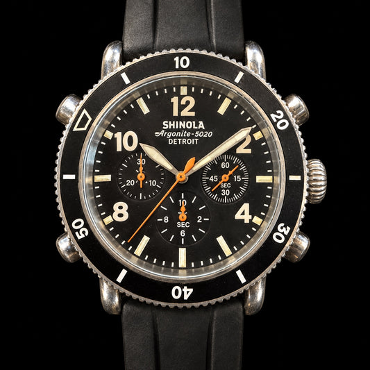Shinola Argonite-5020 Chronograph, Black Dial