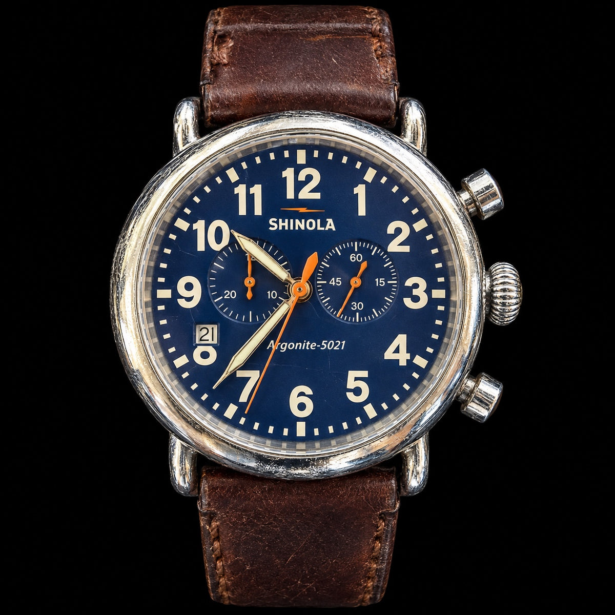 Shinola Argonite-5021 Chronograph, Blue Dial