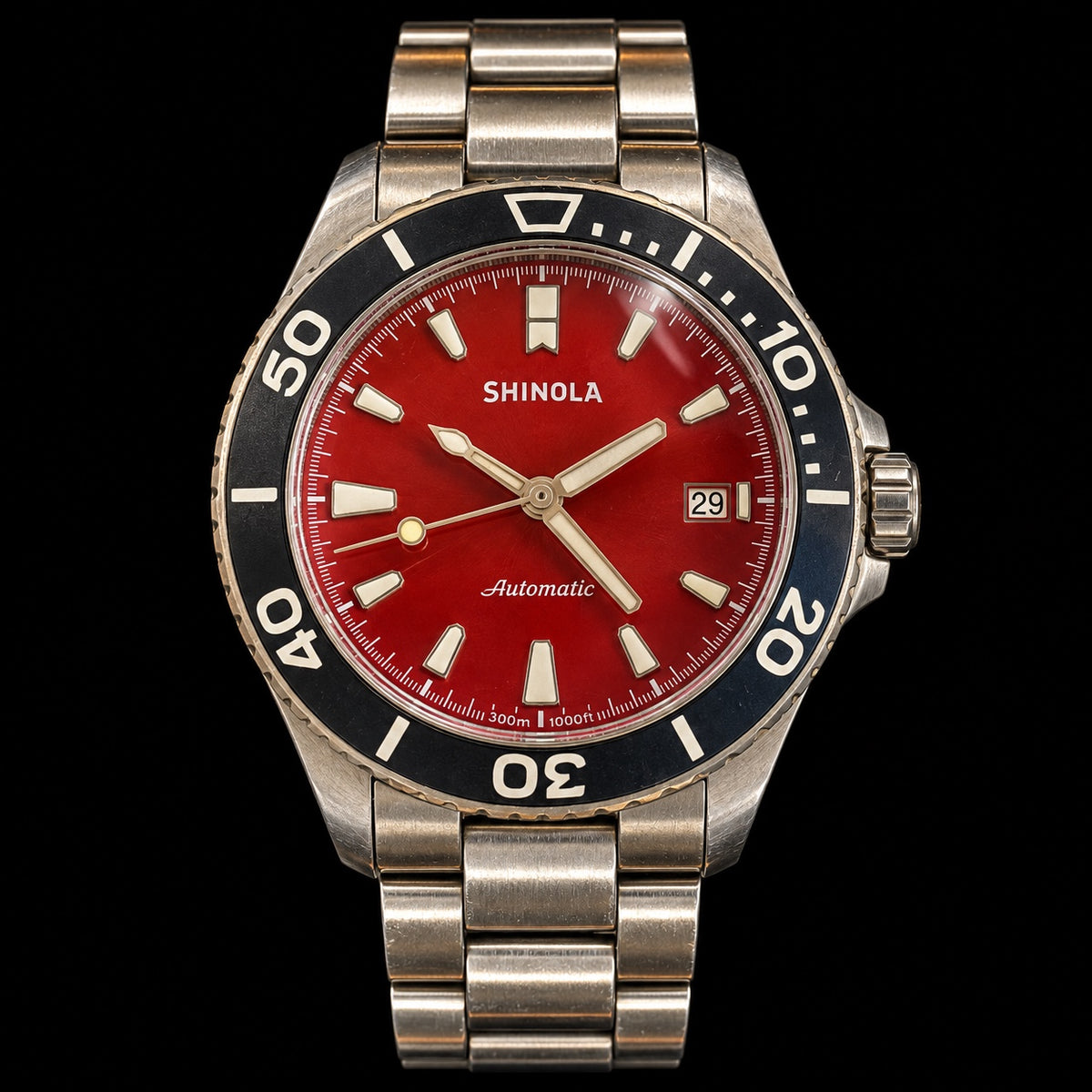 Shinola Automatic Diver, Red Dial & Bracelet