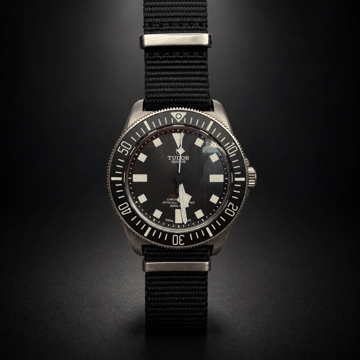 Tudor Pelagos Black-Dial Dive Watch on Fabric Strap