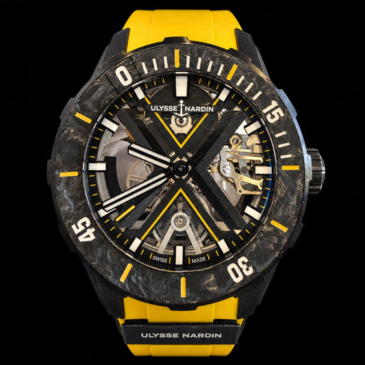 Ulysse Nardin Skeleton Watch, Black & Yellow