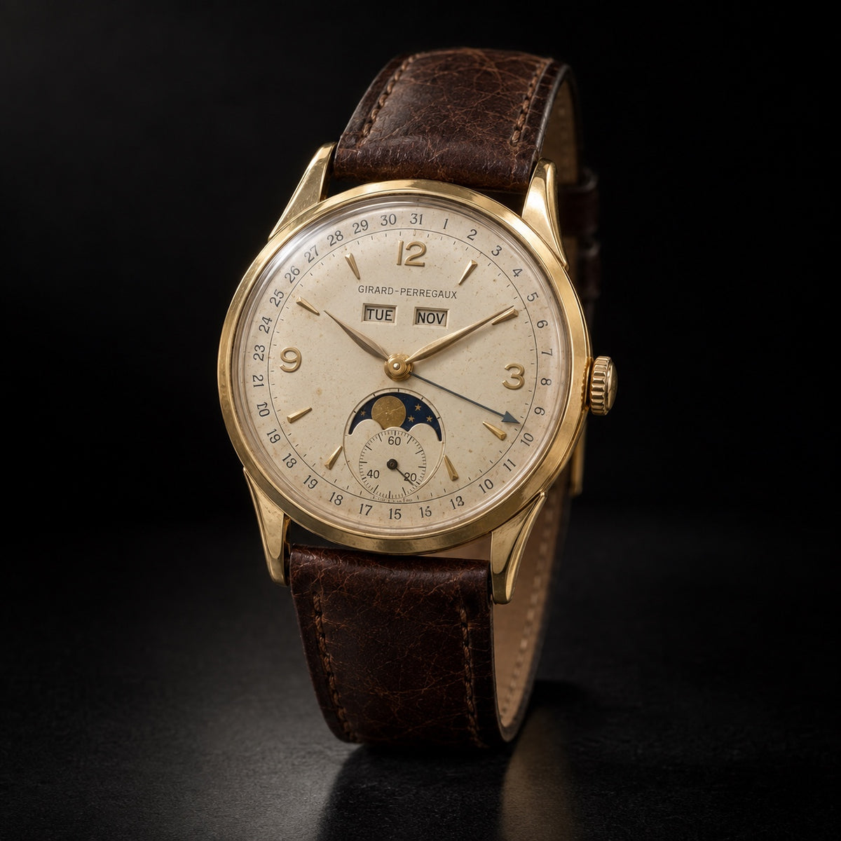 Vintage Girard-Perregaux full calendar moon phase
