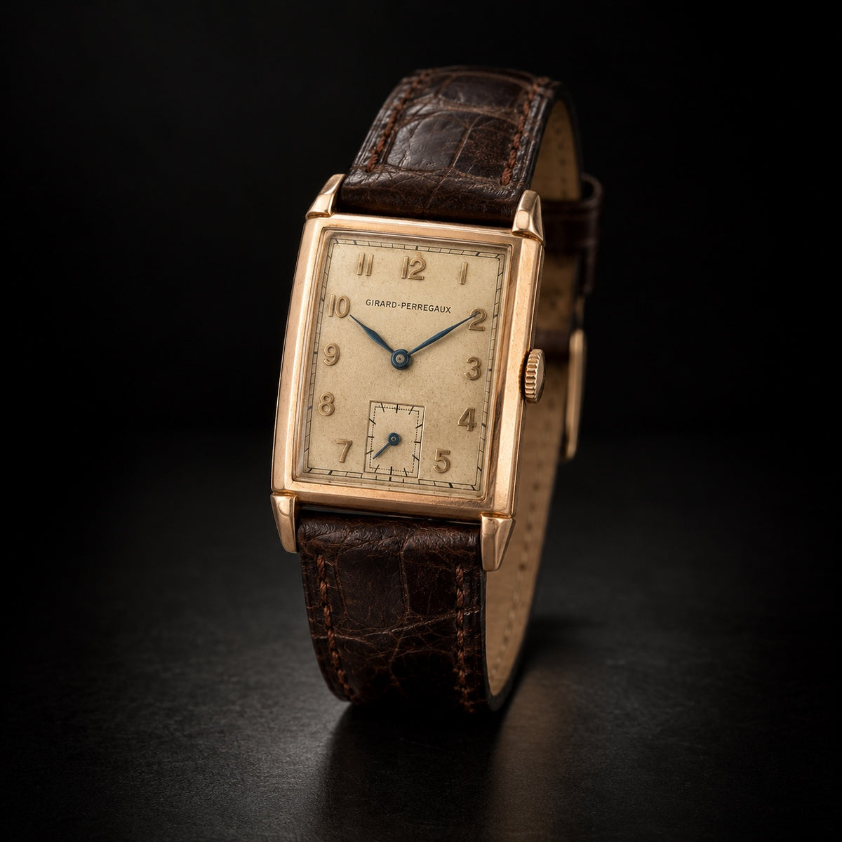 Vintage Girard-Perregaux rectangular small seconds watch