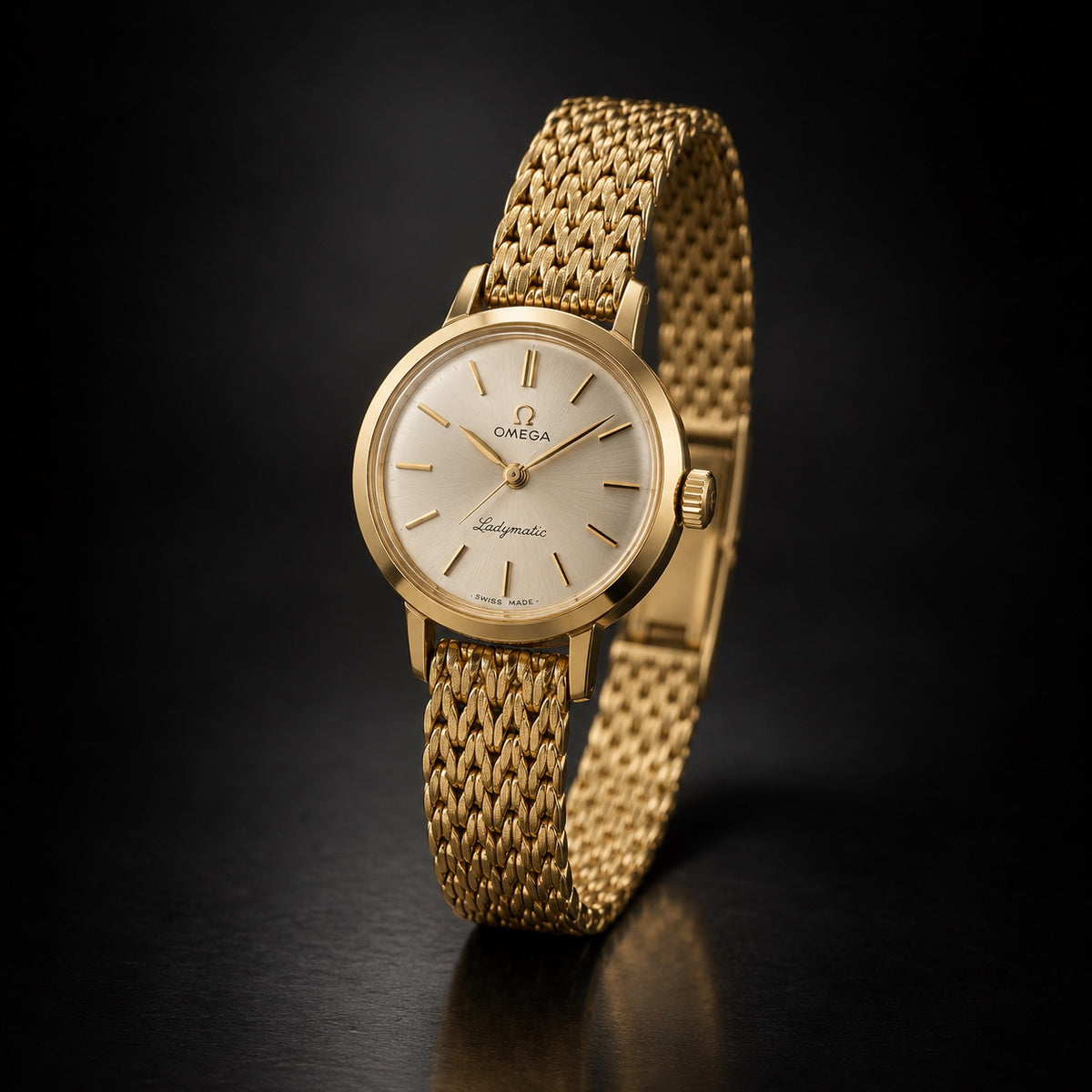Vintage Omega Ladymatic ladies watch in gold-tone finish