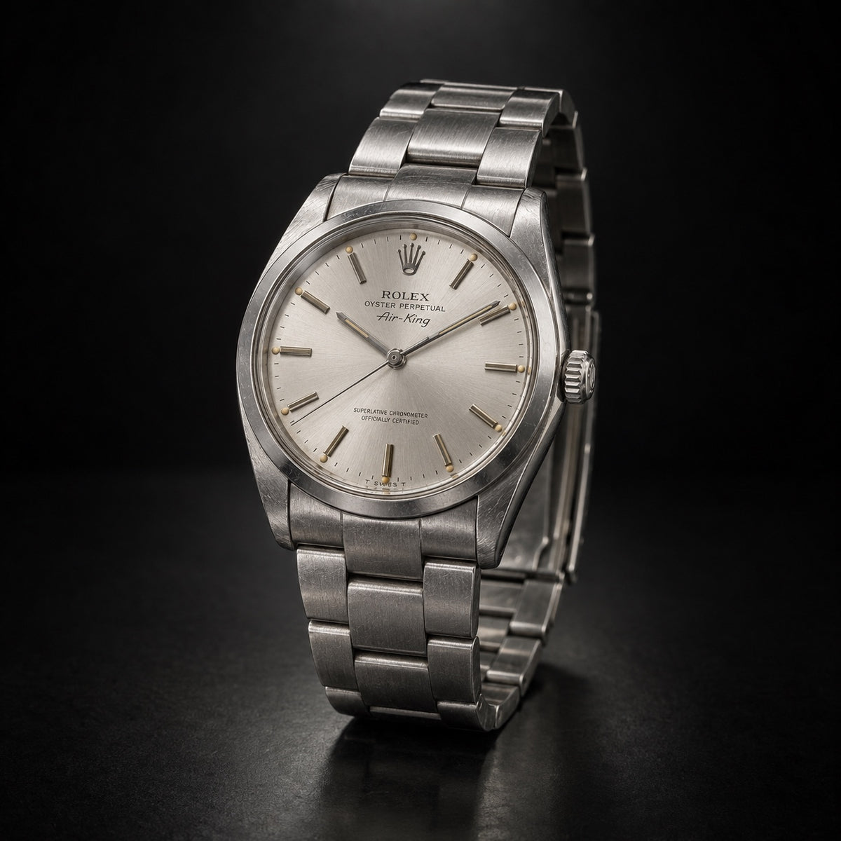 Vintage Rolex Air-King with silver dial