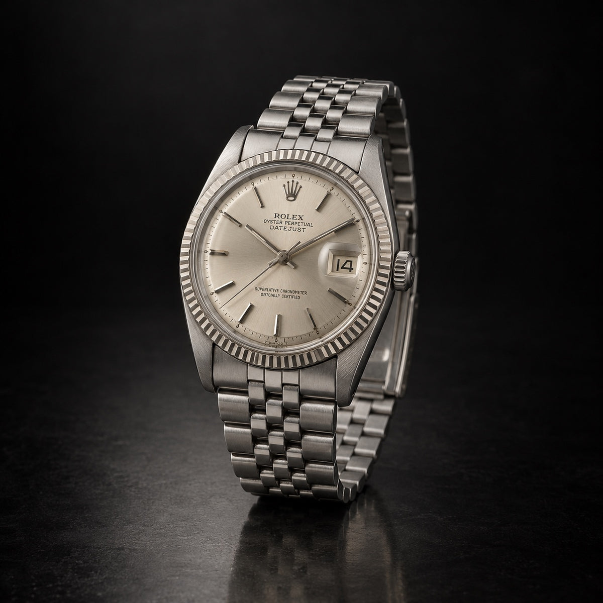 Vintage Rolex Datejust with silver dial