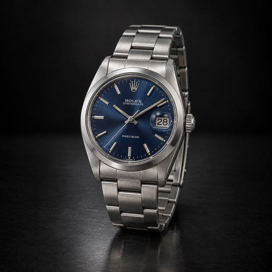 Vintage Rolex Oysterdate Precision with blue dial