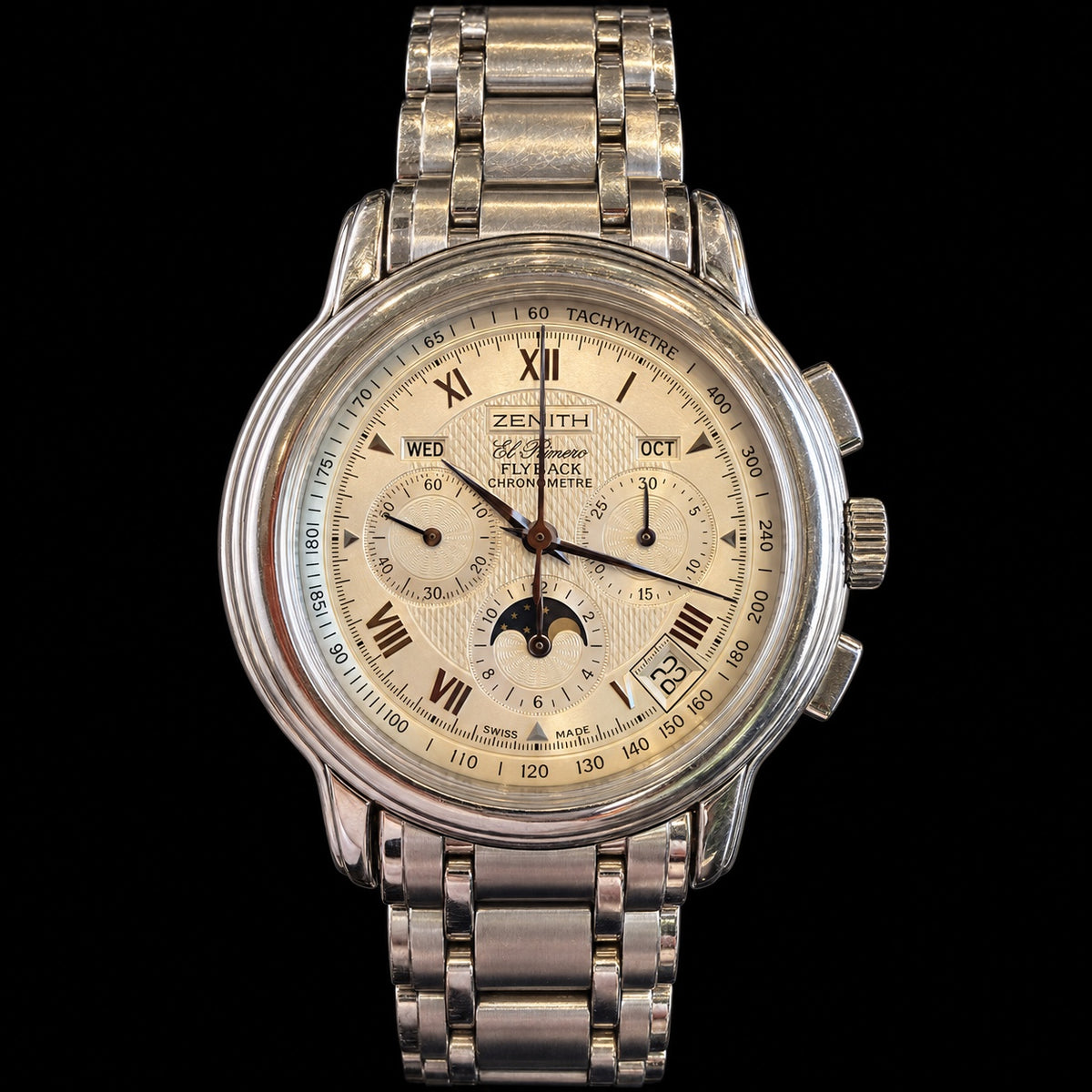 Zenith El Primero Flyback, Calendar & Moonphase Bracelet Watch