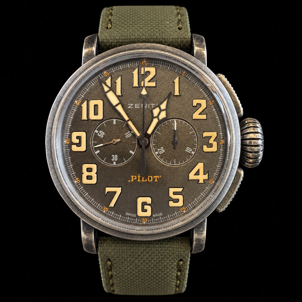 Zenith Pilot Chronograph, Olive Strap